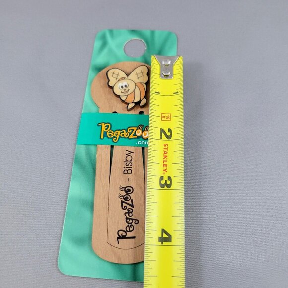 Keychain Bee Pegazoo “Bisby” Ring And Bee Bookmark Made In Canada From Maple - Picture 9 of 10